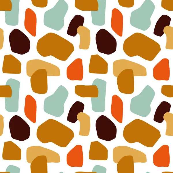 Soyut düz terrazzo şekilleri pürüzsüz desenler oluşturur. Rengarenk taş şekilli arka plan tasarımı. Terrazo kaya dekorasyon duvar kağıdı, sanatsal minimalist tasarım.