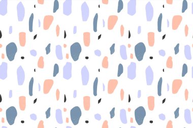 Renkli mermer kayalarla terrazzo döşeme deseni. Mozaik taşın klasik iç mimari arkaplanı. Tekstil projesi veya web arkaplanı için modaya uygun duvar kağıdı.