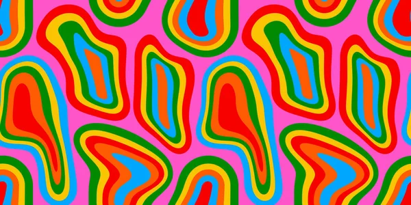 Ilustração Padrão Sem Costura Psicodélico Abstrato Com Formas Trippy Lsd —  Vetores de Stock