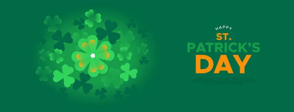 Веб Шаблон Дня Святого Патрика Празднования Культуры Ирландии Иллюстрация Листьев — стоковый вектор