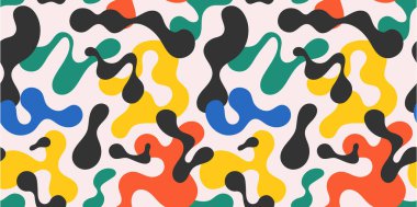 Renkli, soyut, şekilsiz şekil. Yaratıcı minimalist tarz sanat geçmişi, temel şekilli moda tasarımı. Modern renk arkaplanı.