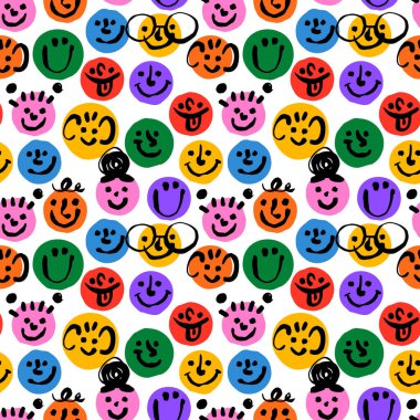 Değişik renkli çocuklar, insanlar kusursuz desenli resimlerle karşılaşıyorlar. Çok renkli çocuk çizgi film karakterleri komik çocuksu karalama tarzında. Dost canlısı bir topluluk ya da yeni yürümeye başlayan grup kavramı.