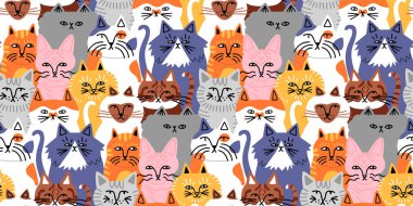 Düz çizim tarzında komik kedi kalabalığı çizgi filmi. Şirin kedi yavrusu grubu geçmişi, farklı evcil kediler duvar kâğıdı yetiştiriyor..