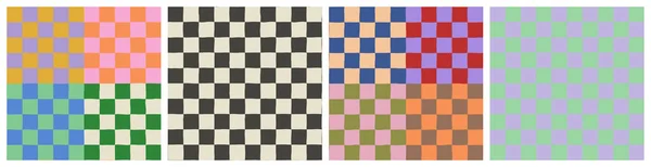 Colorful Trendy Checker Board Square Seamless Pattern Collection Set Geometric — Stock vektor