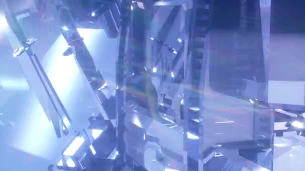 Háttér Üveg Geometriai Forma Vonal Blokkok Elvont Dinamikus Hurok Render — Stock videók