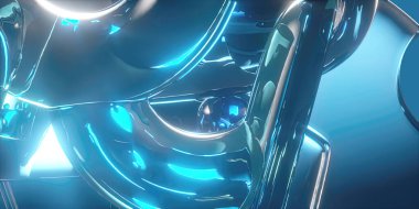 Cam geometrik şekil çizgisi bloklarının arkaplanı 3d oluşturma