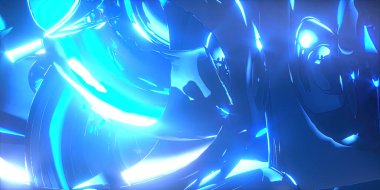 Cam geometrik şekil çizgisi bloklarının arkaplanı 3d oluşturma