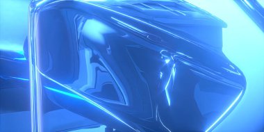 Cam geometrik şekil çizgisi bloklarının arkaplanı 3d oluşturma