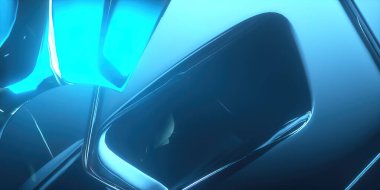 Cam geometrik şekil çizgisi bloklarının arkaplanı 3d oluşturma