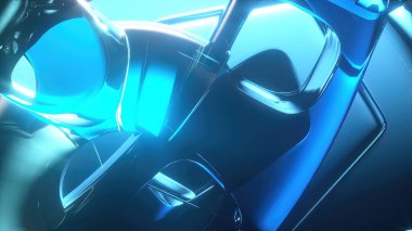 Cam geometrik şekil çizgisi bloklarının arkaplanı 3d oluşturma