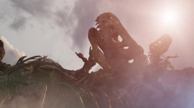 Ölü dinozor vücutları, dinozor iskeletleri yok olduktan sonra 3D