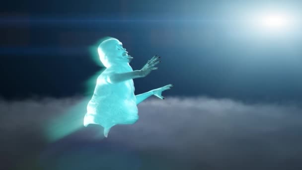 面白い怖い幽霊レンダリング3D — ストック動画