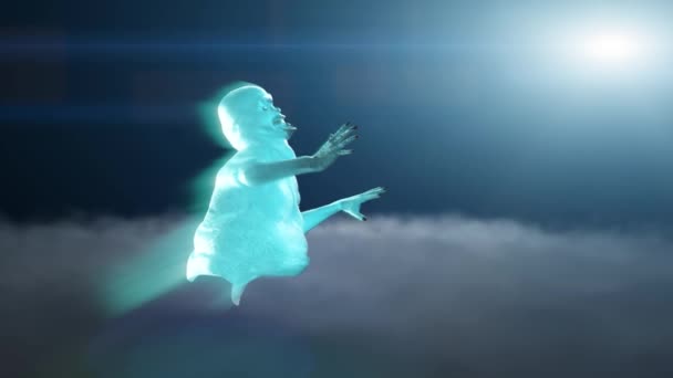 Divertente Spaventoso Fantasma Rendering — Video Stock