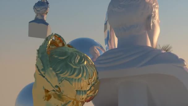 Estátua Looped Napoleão Bonaparte Estilo Pop Art — Vídeo de Stock