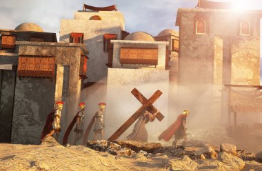 İsa 'nın haçı taşıması, Paskalya sembolü, 3D