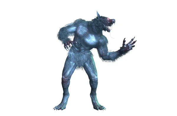 Werewolf Halloween White Background Render — Zdjęcie stockowe