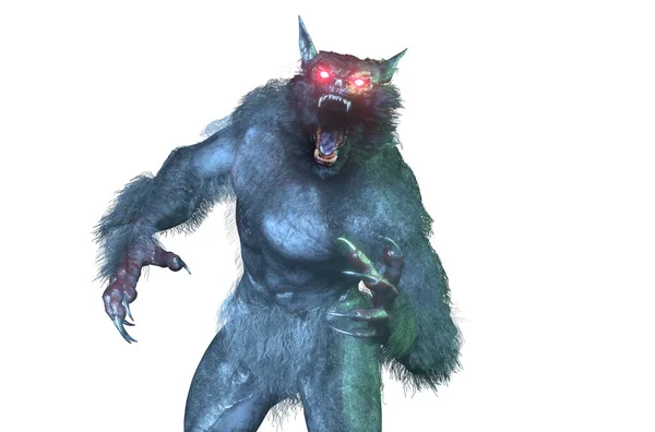 Werewolf Halloween White Background Render — Fotografia de Stock