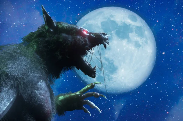 Werewolf Halloween Background Render — Foto de Stock