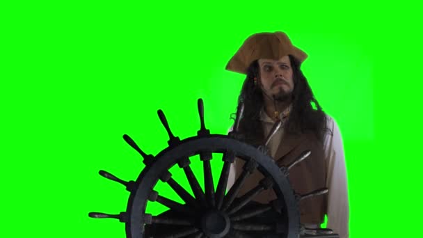 Αστείος Πειρατής Καπετάνιος Ταξιδιώτη Εξερευνητής Και Εξερευνητής — Αρχείο Βίντεο