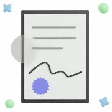 3D Sözleşme - İş ve Finans Simgesi veya İllüstrasyon Paketi