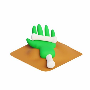 3D Zombi Eli - Cadılar Bayramı İllüstrasyonu veya Simge Paketi