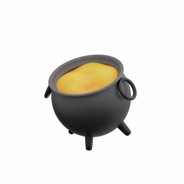 3D Kazan Kabı - Cadılar Bayramı İllüstrasyonu veya Simge Paketi