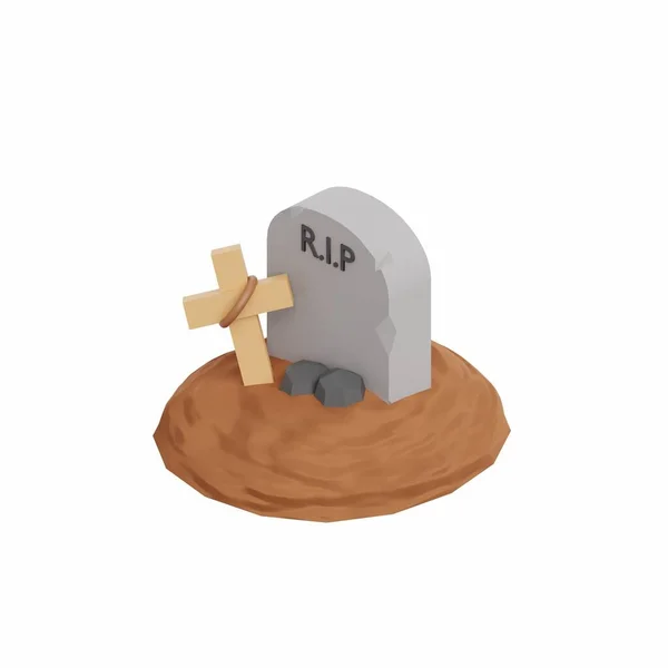 Gravestone Illustrazione Halloween Pacchetto Icone — Foto Stock