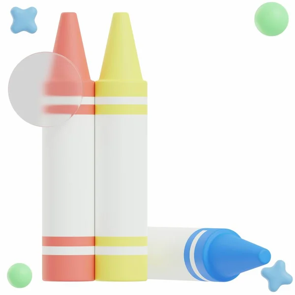 Pastel boyalar - 3D Okul Simgesi veya Resim Paketi