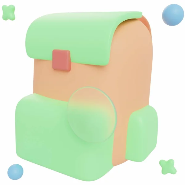 Okul Çantası - 3D Okul İllüstrasyon Simgesi Paketi