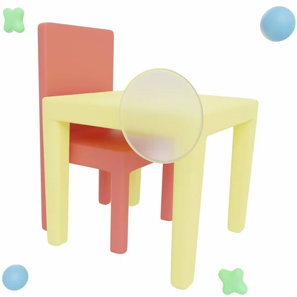 Stuhl Und Tisch Schule Icon Oder Illustration Pack lizenzfreie Stockbilder