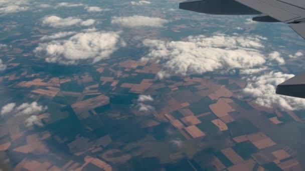 Video Aus Dem Flugzeug Über Weißen Wolken — Stockvideo