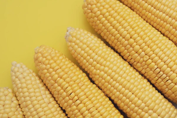 Sarı arka planda mısırın makro fotoğrafı