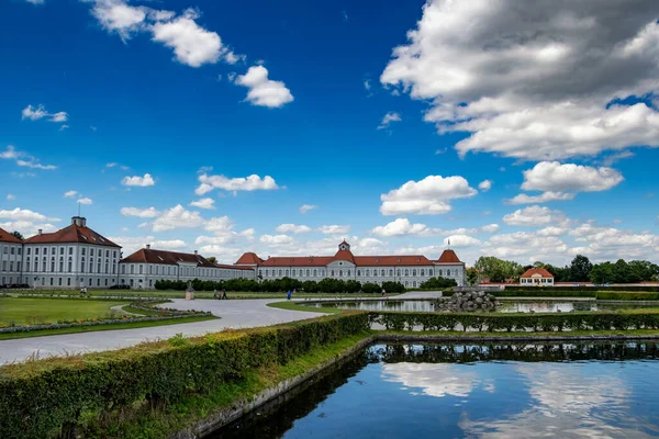 Nyár Gyönyörű Kilátás Nyílik Várra München Nmphenburg — Stock Fotó