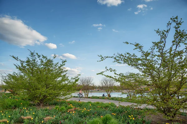 Almanya, Ingolstadt 'ta güneşli bir günde güzel bir manzara.