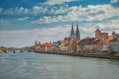 Regensburg Tuna Nehri Almanya ile görünüm