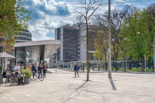 Stad Tyskland Augsburg Vacker Utsikt Över Gatan — Stockfoto