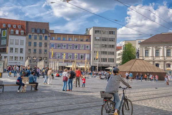 Stad Tyskland Augsburg Vacker Utsikt Över Gatan — Stockfoto