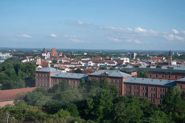 Beautiful Blue Sky Clouds Summer View Ingolstadt Bavaria — Stock Fotó