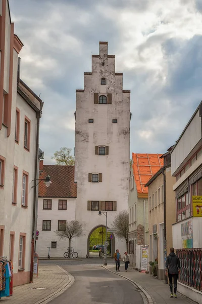 Schöner Blauer Himmel Mit Wolken Sommerblick Auf Ingolstadt Bayern — Stockfoto