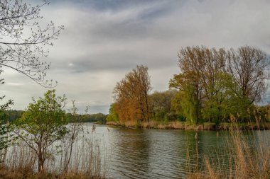 beautiful blue sky with clouds, summer view of Ingolstadt, Bavaria