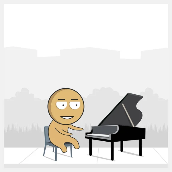 Музыкант Играющий Пианино Стоковая Иллюстрация