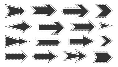 Ok yaması modern giysi dekoru siyah düz set