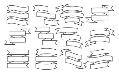 Kurdeleler bayram bayrağı siyah çizgi seti