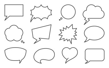 Konuşma balonu diyaloğu düşünme sohbet siyah satırı ayarlandı