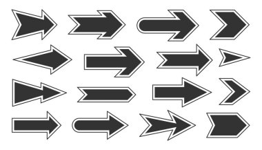 Oklu boş işaret navigasyon pulu siyah düz set