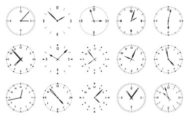 Saat yüzünü çevir. Zaman çemberi siyah çizgi ayarlandı.