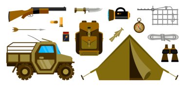 Kamp malzemesi avlama dinlenme seti.