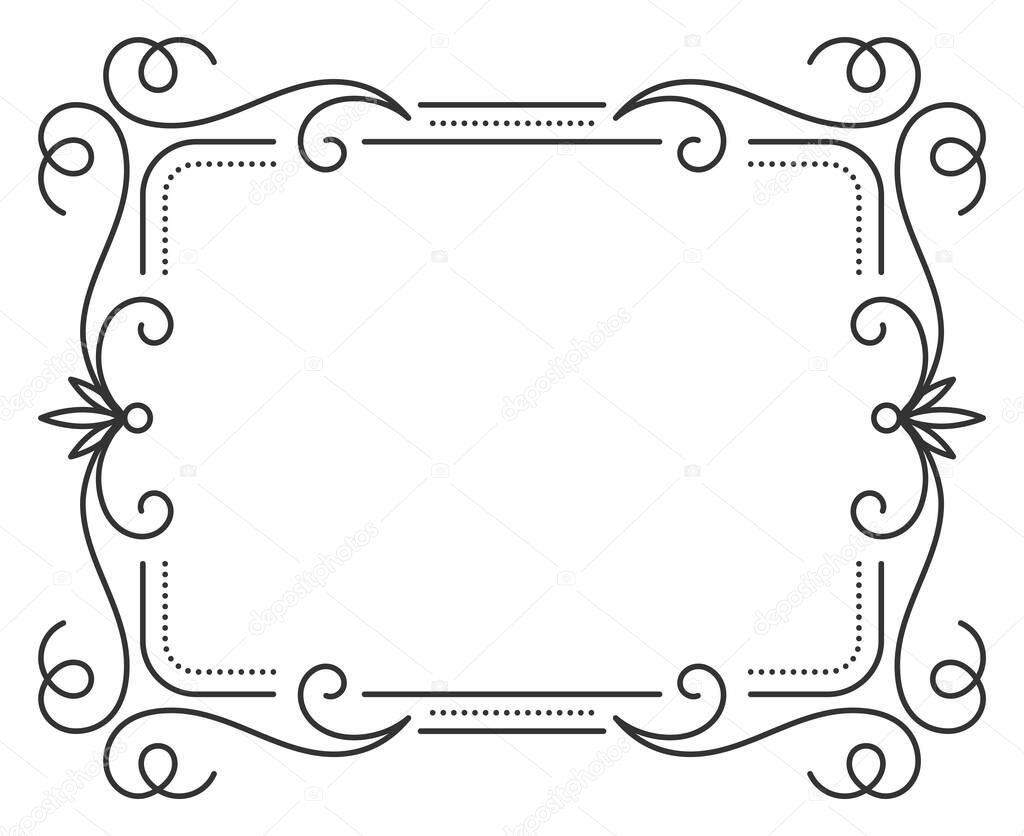 Vintage frame border divider separator black line