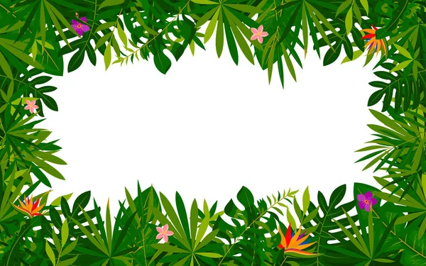 Тропічний ботанічний лист квітковий банер плоский стиль — стоковий вектор