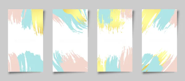 Tinta Cartão Visita Textura Mancha Delicado Conjunto Pastel Candy Marshmallow — Vetor de Stock